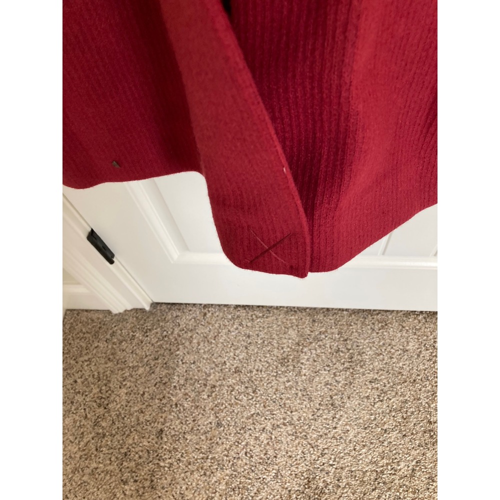 Cabi Sunday Coat 4672 Red Ribbed Textured Button Front Longline Jacket Womens M - Picture 8 of 12
